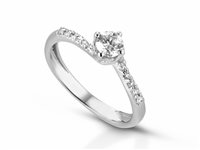 Anello PG Gioielli Donna Solitari con contorno in Oro bianco Diamante 0.2 Ct ANS116C031 - ANS116C031